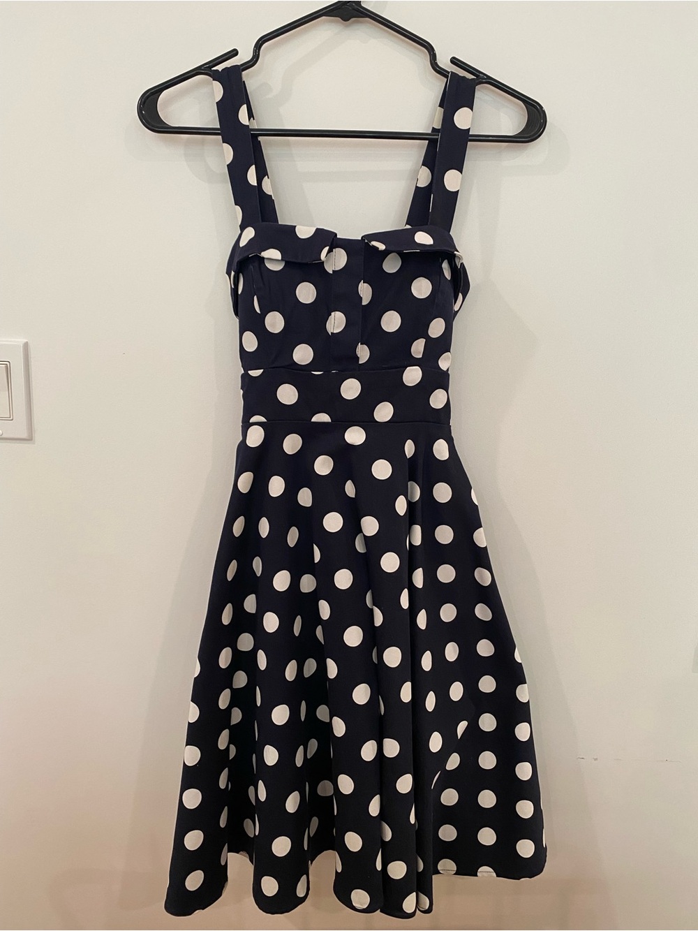 Navy Polka Dot A-Line Sundress
